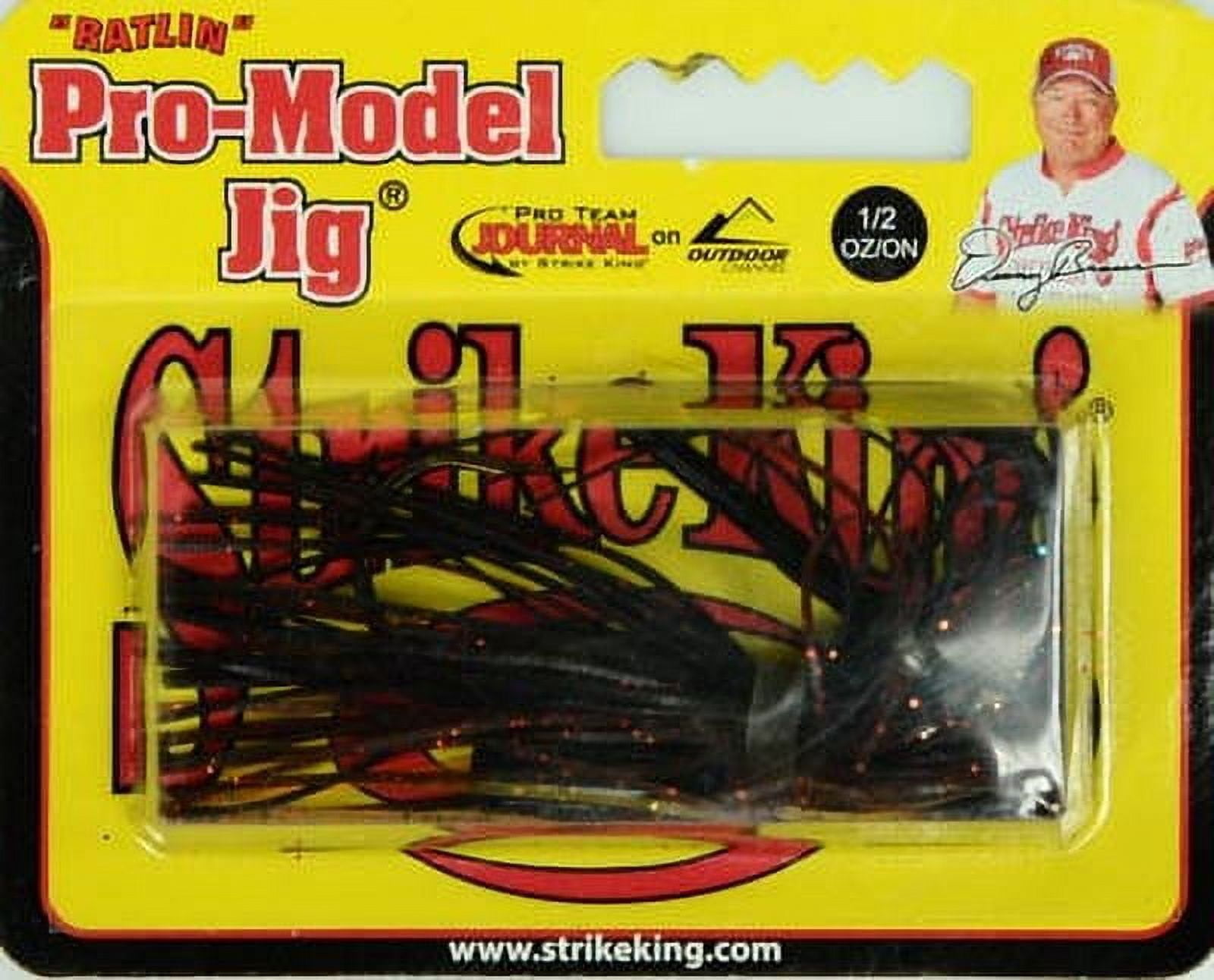Strike King Pro-Model Jig 1/2oz Black Brown Amber Bass Jig