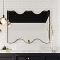 thumbnail image 3 of Wall Mirror 30x35 Inch Black Rectangular Mirror with 2 Wavy Sides Metal Framed Mirror Vanity Mirror Dressing Mirror, for Bathroom, Living Room, Bedroom Wall Decor, 3 of 9