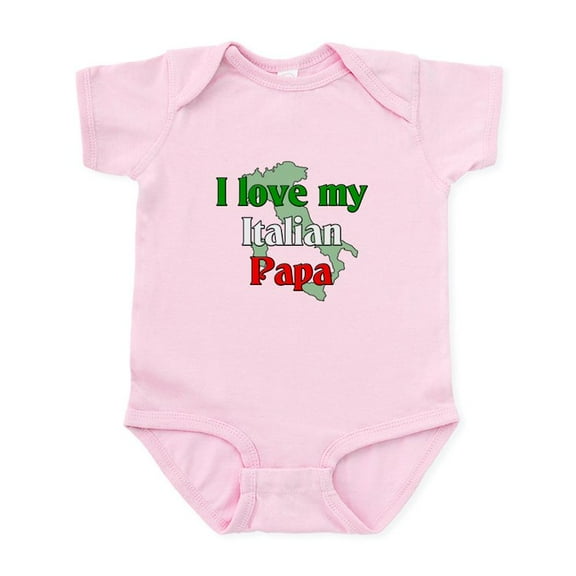 CafePress - I Love My Italian Papa Infant Creeper - Baby Light Bodysuit, Size Newborn - 24 Months