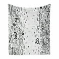 thumbnail image 1 of Modern Soft Flannel Fleece Blanket, Vector School Design Mathematic Frame Like Numbers in a Row Image Work of Art, Cozy Plush for Indoor and Outdoor Use, 50" x 70", Black and White, by Ambesonne, 1 of 6