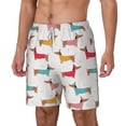 thumbnail image 2 of Uemuo Dachshund Dog Puppy Pattern Mens Swim Trunks Quick Dry Board Shorts with Mesh Lining, Stretch Beach Shorts Quick Dry No-Chafing Board Shorts-Large, 2 of 9