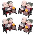 thumbnail image 4 of 4 Sets Mini Park Bench Grandpa Grandma Model Ornament for Bonsai Fairy Garden, 4 of 4