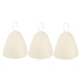 thumbnail image 4 of Toyvian 3-Pack Foldable White Felt Sauna Hats Heat Insulation Caps Reusable Bath Shower Covers for Spa, 4 of 8