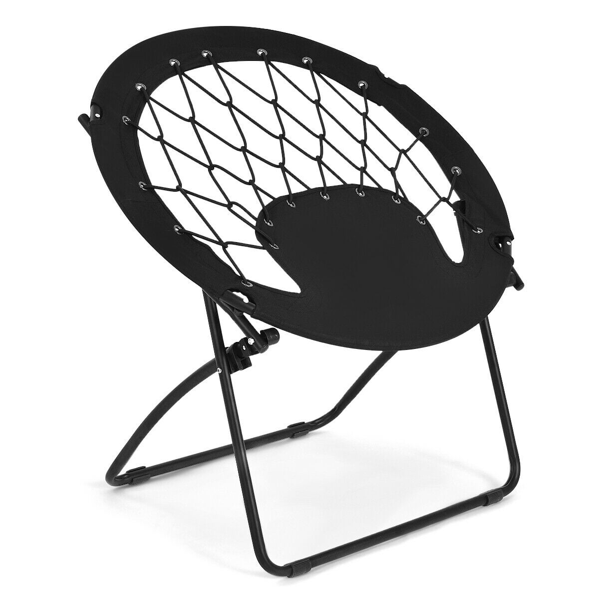 Goplus Folding Round Bungee Chair Steel Frame Outdoor Camping Hiking Garden Patio Walmart Com Walmart Com