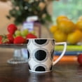 thumbnail image 6 of Scandi Coffee Mugs, Set of 2, Black and White, Dots and Lines, Curated Patterns, 10 Fl. Oz., Dishwasher Safe, 6 of 9