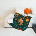 thumbnail image 2 of ZNDUO Lightweight Microfiber Bed Blanket, Vintage Christmas Deer Green Pattern Super Soft Flannel Cozy Throw Blankets, 40"x30", 2 of 8