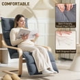 thumbnail image 4 of HOMCOM Fauteuil d'Appoint Moderne avec Repose-Pieds, Fauteuil Rembourré Confortable, 4 of 10