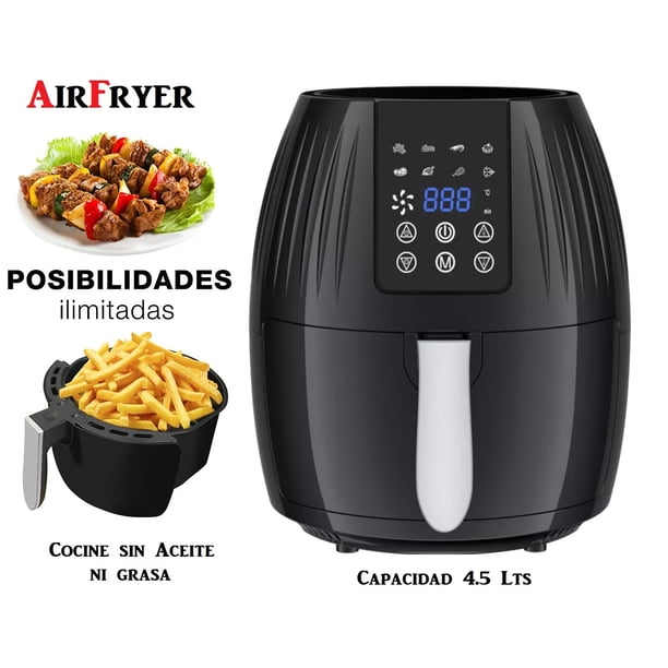 Freidora De Aire Digital EMMA 5L 1700W - Cocina Saludable Sin Aceite, Panel Táctil