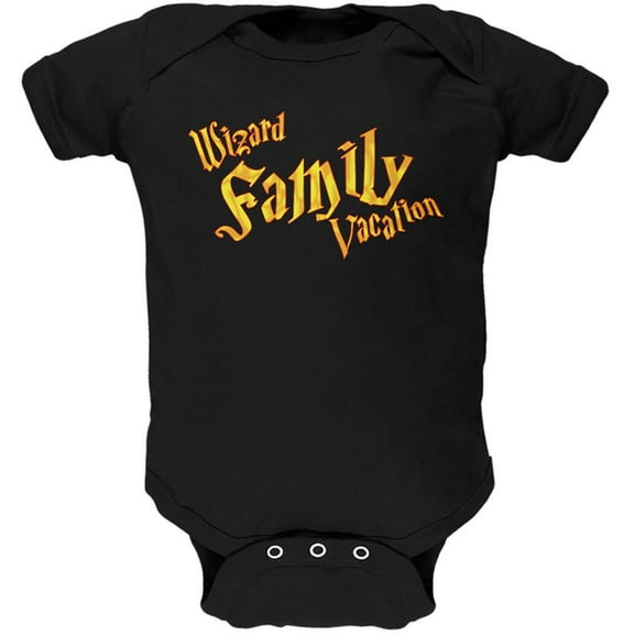 Wizard Family Vacation Soft Baby One Piece Black 18-24 M