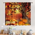 thumbnail image 3 of Fall Curtains, Farmhouse Rustic Autumn Landscape Field Scenery Orange Pumpkin Fall Forest Leaves Thanksgiving Harvest Window Drapes for Living Room Bedroom Kitchen Batheroom 2 Panels, 42"x63" Inch, 3 of 5