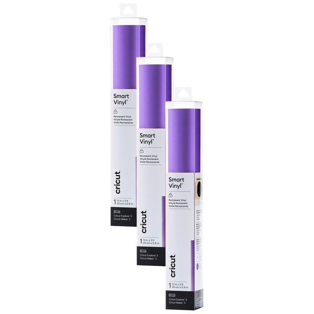 Vinyl Cricut Smart Permanent Brimer Purple, paquete de 3 rollos de 1 m
