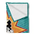 thumbnail image 2 of Movie Theater Soft Flannel Fleece Throw Blanket, Halftone Background with Retro Style Colorful Popcorn Design Cinema Snacks, Cozy Plush for Indoor and Outdoor Use, 60" x 80", Multicolor, by Ambesonne, 2 of 5