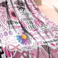 thumbnail image 3 of Pink Breast Cancer Blanket,Comfortable Soft Lamb Wool Throw Blanket,All Season,Warm Lightweight Blankets for Sofa Bed Couch Living Room Chair,60"x80", 3 of 4