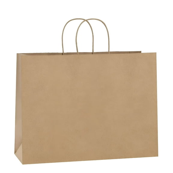 CCOCC 10PCS Large Kraft Paper Bags with Handles Bulk Recycled Paper Gift Bags Shopping Bags for Grocery Party Wedding 32x11x25cm