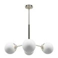 thumbnail image 2 of Hunter - Hepburn 4-light Brushed Nickel, Large Chandelier, Dimmable, Modern Style, Sputnik Shaped, for Bedrooms, Dining, Living Rooms - 13208, 2 of 7