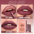 thumbnail image 5 of Waterproof Lipstick Set, Matte Velvet Lip Gloss, Long Lasting Non Stick Cup Lip Makeup, Moisturizing Smooth Creamy Texture, Natural Nude Contoured Lip Liner Included, 5 of 5