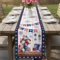 thumbnail image 4 of Independence Day Table Runner 72 Inches, American Flag Star Floral Gray Wood Bed Runner Dresser Scarves Tabletop for Indoor Outdoor Parties/Ceremony/Banquet, 16" x 72", 4 of 9