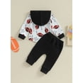 thumbnail image 4 of Bagilaanoe 2PCS Baby Boy Pants Set Toddler Print Long Sleeve Hoodie Sweatshirt Tops +  Sweatpants 6M 12M 18M 24M 3T Kids Casual Sweatsuits, 4 of 8