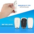 thumbnail image 4 of Key Fob Cover Compatible with Chevrolet Equinox Bolt Trax Sonic Blazer Trailblazer Traverse Cruze Keychain Case Holder Protector,Silver-White, 4 of 6