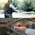 thumbnail image 3 of Mounchain Landing Net Rubber Fly Fishing Net for Trout Bass Catch and Release with Wooden Handle Frame, 3 of 7