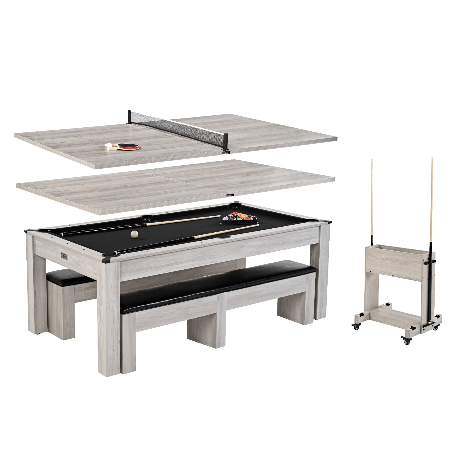 Barrington Monteray 3-in-1 Table: Billiards, Table Tennis & Dining with Accessories + Storage Caddy