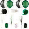 Team Spirit Solid Football Party Starter Decoration Pack, 15pc, Green Black White