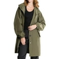 thumbnail image 1 of LUXUR Ladies Hoodie Jacket Baggy Fall Overcoat Green L, 1 of 2