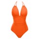 thumbnail image 5 of Traje de Baño con Correa de Bikini de Color Sólido Sexy para Mujeres, Traje de Baño Retro de Nylon con Almohadilla de Pecho para Piscina, Playa Y Verano, 5 of 6