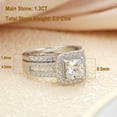 thumbnail image 3 of Newshe Jewellery 3.5CT Bridal Ring Sets Princess Cut 925 Sterling Silver AAAAA CZ Engagement Rings Promise Rings for Her Wedding Bands for Women Size 10, 3 of 7