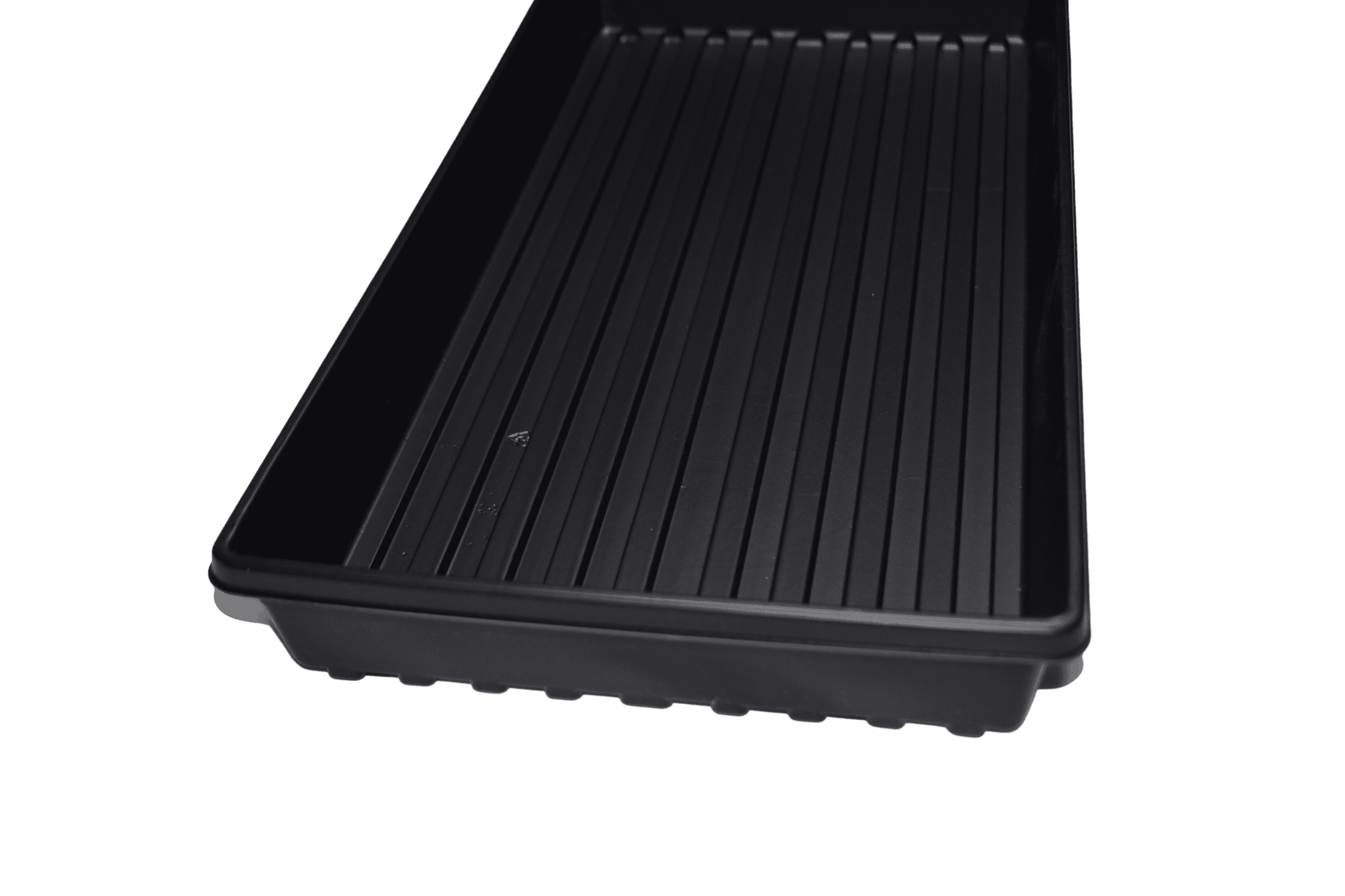 Landmark Plastic Solid Bottom Black Plastic Seed Starting Trays - Set of 10