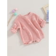 thumbnail image 3 of Arvbitana Infant Baby Girls Knit Romper Long Sleeve Flower Embroidery Sweater Newborn Bodysuits 0M 3M 6M 9M 12M 24M Fall Winter Warm Clothes, 3 of 7