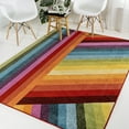 thumbnail image 4 of JONATHAN Y DAZZLE Retro Rainbow Stripe Area Rug, 3 x 5, Multi, 4 of 9
