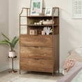 thumbnail image 2 of Bedroom 3-Drawer Dresser with Shelves, Sindoori Mango Finish, 2 of 6