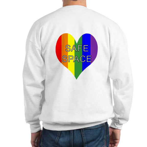 CafePress - Safe Space In Heart Sweatshirt - Crew Neck Sweatshirt