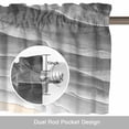 thumbnail image 6 of Ocean Waves Valance Curtain for Windows Abstract Gradient Orange Gray Waves Beach Rod Pocket Curtain Valances Short Window Treatments Panels for Kitchen Bathroom Laundry Room Basement 42 x 18 Inch, 6 of 9