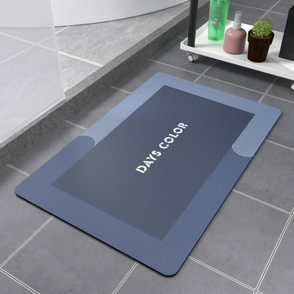AZXY Bathroom Rugs Clearance,Non Slip Bath Mat,Diatomite Stone Bath Mat,Washable Large Blue Bathroom Rug