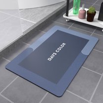 AZXY Bathroom Rugs Clearance,Non Slip Bath Mat,Diatomite Stone Bath Mat,Washable Large Blue Bathroom Rug