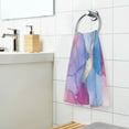 thumbnail image 3 of Yayeee 2 Pack Hand Towels for Bathroom 100% Cotton 16" x 28" Soft Absorbent Kitchen Towel, Watercolor Blue Marble Pattern, 3 of 7