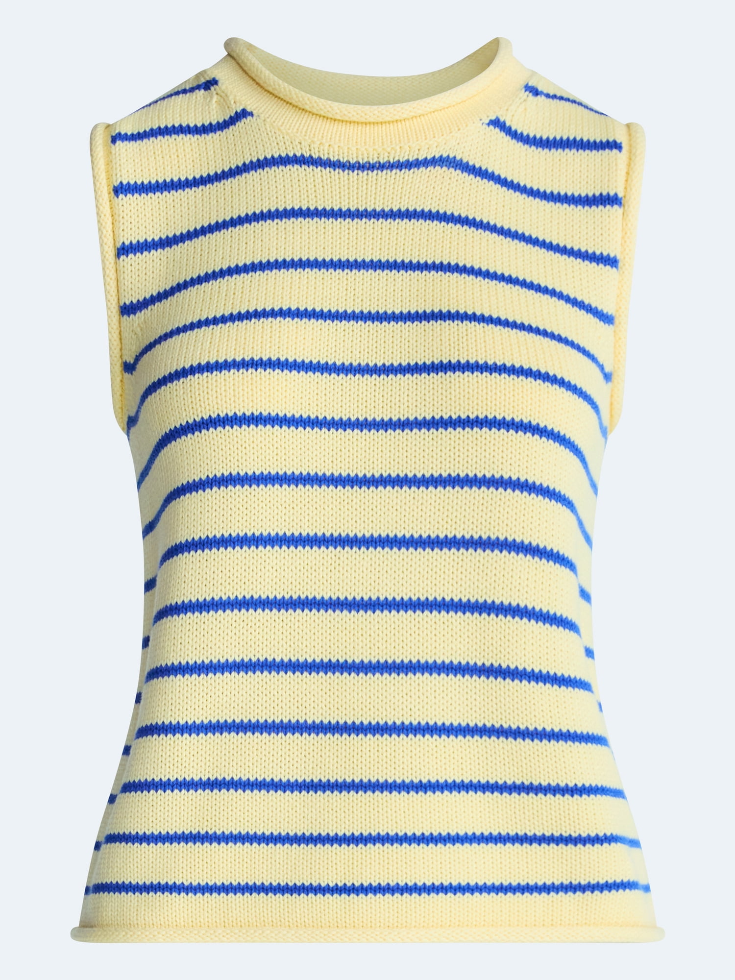 Free Assembly Women's Roll Neck Cotton Sweater Shell, Lightweight, Sizes XS-XXL