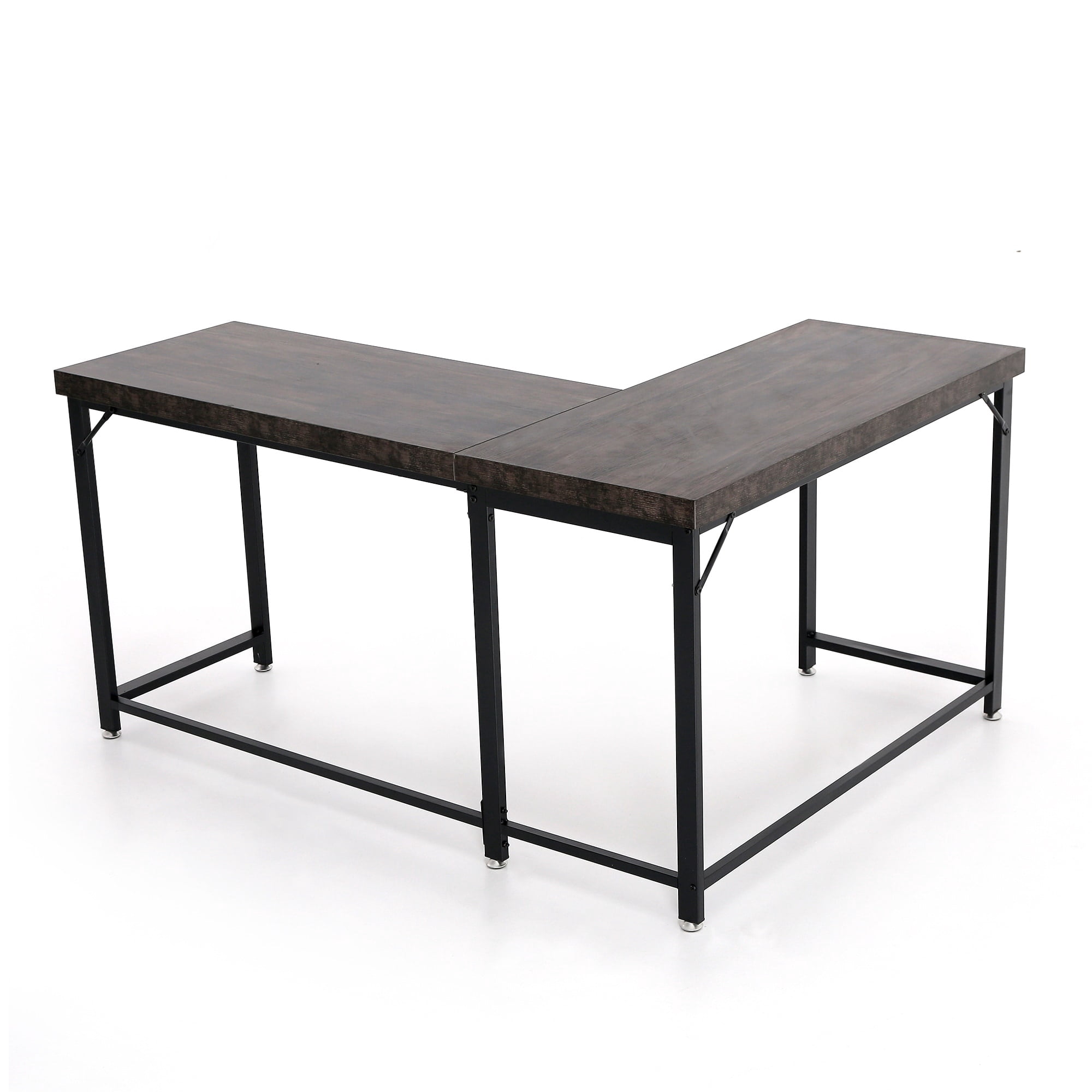 Ivinta L-Shaped Desk, Adult Lap Desks, 44" x 58", Black, 1 Count, 1 Pack