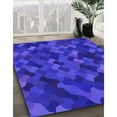 thumbnail image 3 of Ahgly Tapis d'Intérieur Lavable en Machine Carré Bleu Vif, 6 Pieds Carré, 3 of 7