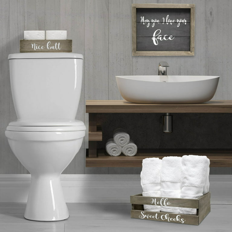 Elegant Designs Three Piece Decorative Wood Bathroom Set Small Cheeky