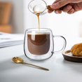 thumbnail image 4 of Juego de 4 Tazas Transparente para Caf&eacute; de Vidrio de Doble Pared - Tazas de Vidrio Fondo Aisladas con Asa - Perfectas para Caf&eacute; Expreso, Caf&eacute; con Leche y Capuchinos (8, 4 of 7