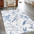 thumbnail image 3 of 3'x5' Area Rugs, White Blue Spring Floral Indoor Outdoor Area Rug for Living Room Bedroom, Summer Birds Botanical Washable Bathroom Rugs Kitchen Floor Carpet Mats Home Decor Aesthetic, 3 of 8