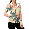thumbnail image 5 of Uaswgudfs Women's Summer Hooded Zip-Up Sun Protection Jacket with Thumbholes, Tropical Palm Tree Print Casual Beach UPF 50+ Uv-Protective Lightweight Windbreaker for Outdoor Hiking Vacation, 5 of 5
