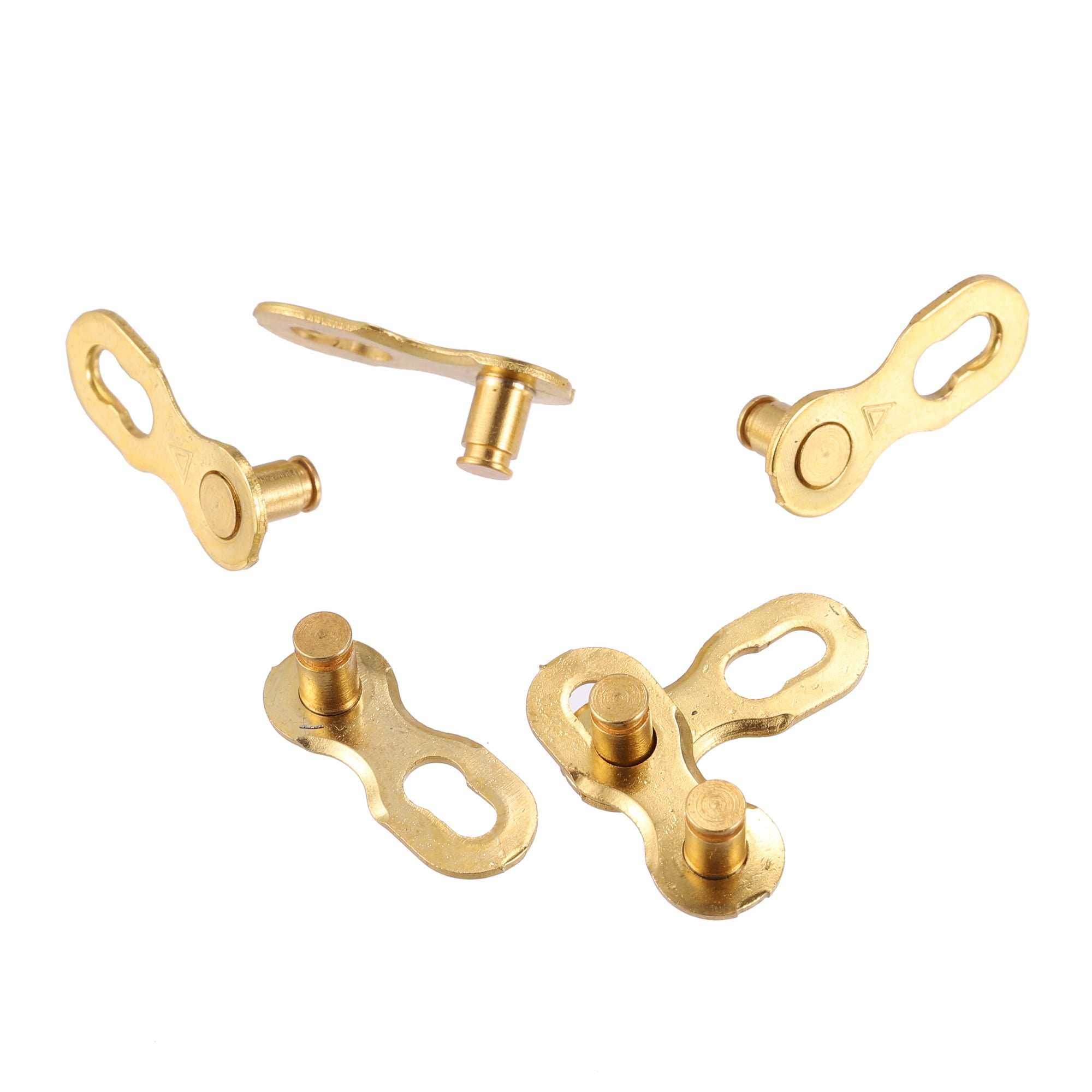 Unique Bargains Chain Master Link Connectors Bicycle Missing Link Gold 4pairs