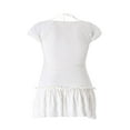 thumbnail image 4 of Robe Mini à Volants pour Femmes Bodycon Carrée Col Halter Smockée Robe Courte Lacée Froncée Robes de Soirée, 4 of 6