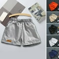 thumbnail image 6 of TNOBHG Versatile Shorts Summer Beach Casual Shorts Men Elastic Waist Drawstring Pockets Wide Leg Shorts Logo Print Solid Color Shorts, 6 of 8