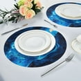 thumbnail image 3 of Round Plate Mat 15.4x15.4 Inchesx6 Placemat Table Mat Kitchen Mat Coffee Mat Fabric Thick, Strong Wear-Resistant, Heat Resistance Blue Lava Pattern, 3 of 7