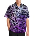 thumbnail image 4 of Camisa informal con estampado de rayas de piel de tigre para hombre, camisa hawaiana de vacaciones de manga corta, camiseta de gran tamaño para hombre, blusas, ropa, 4 of 4
